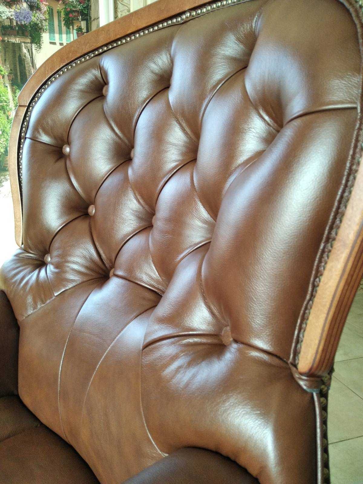 Кресло кожаное ручной работы