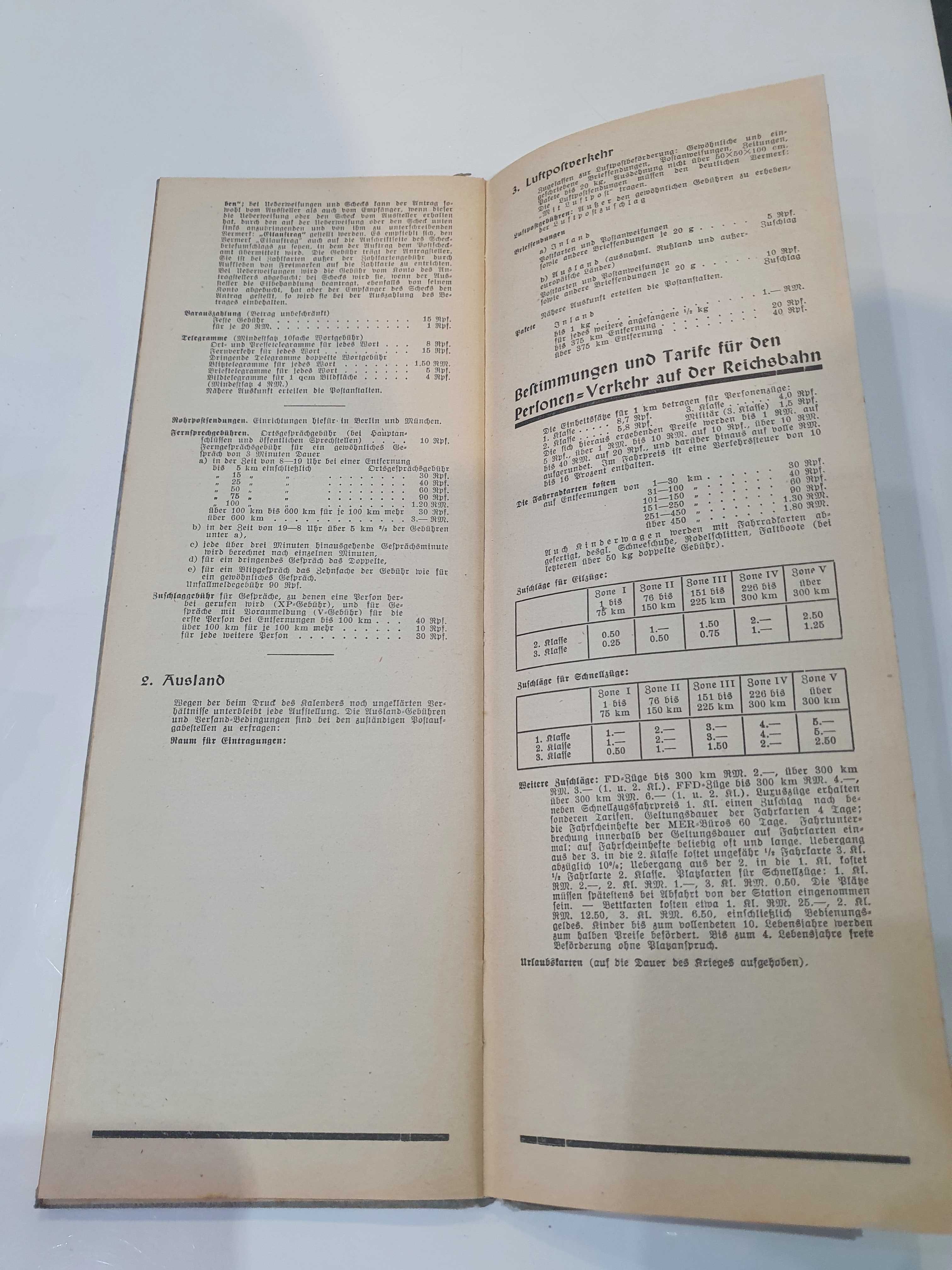 Oryginalny Niemiecki Kalendarz książkowy z 1941 roku