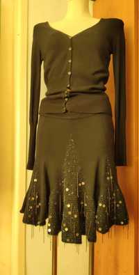 Czarna wełniana spódnica J. Lindeberg, rozmiar M