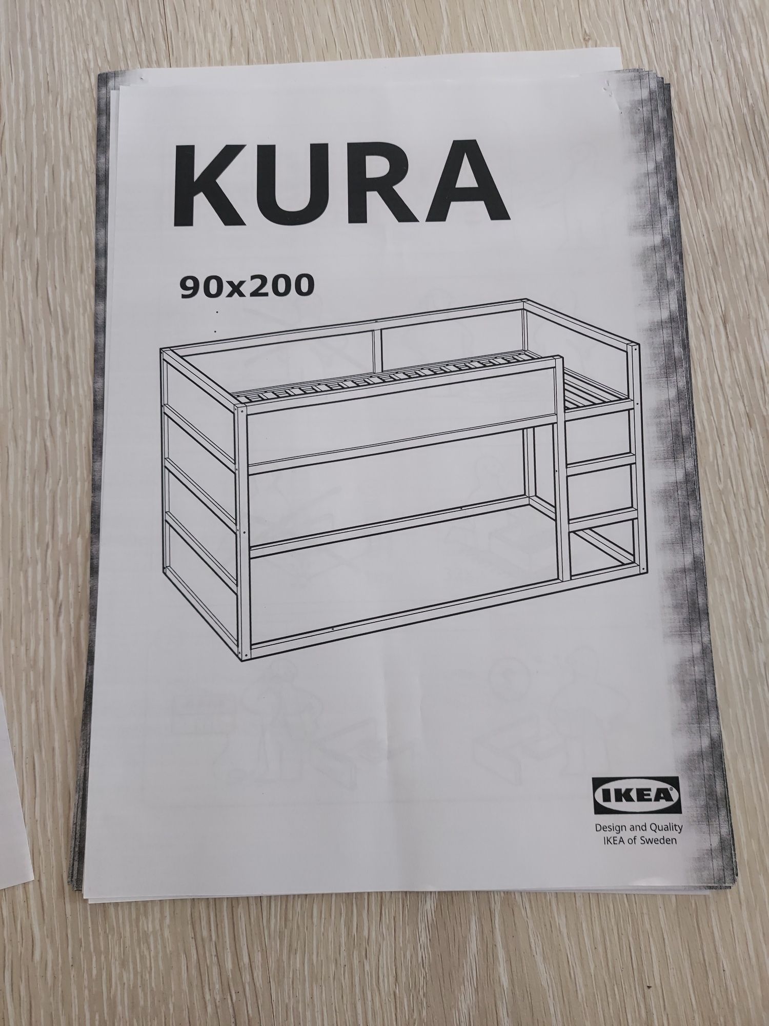 Łóżko dziecięce KURA IKEA  90 x 200