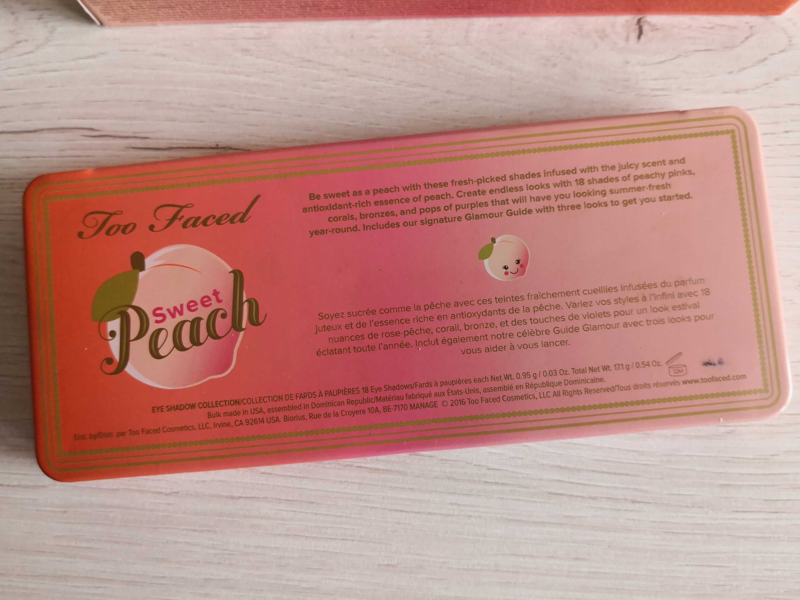 Too Faced Sweet Peach paleta cieni do powiek brzoskwinia