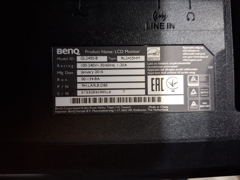 Monitor Benq RL2455HM