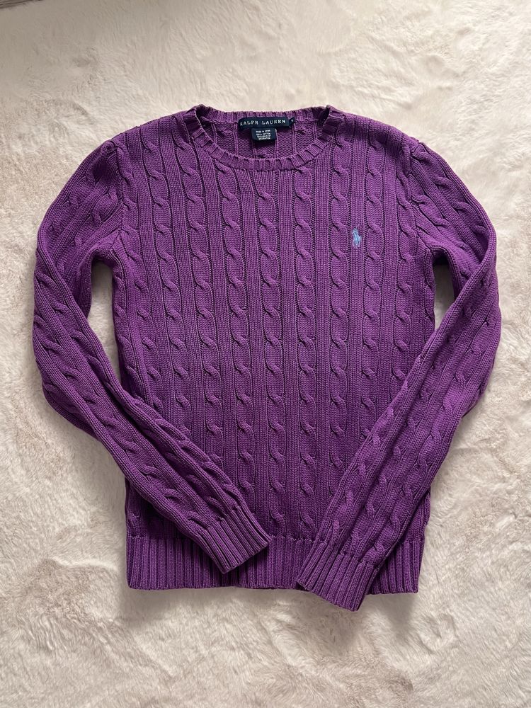 Fioletowy sweter ralph lauren S damski wiosenny