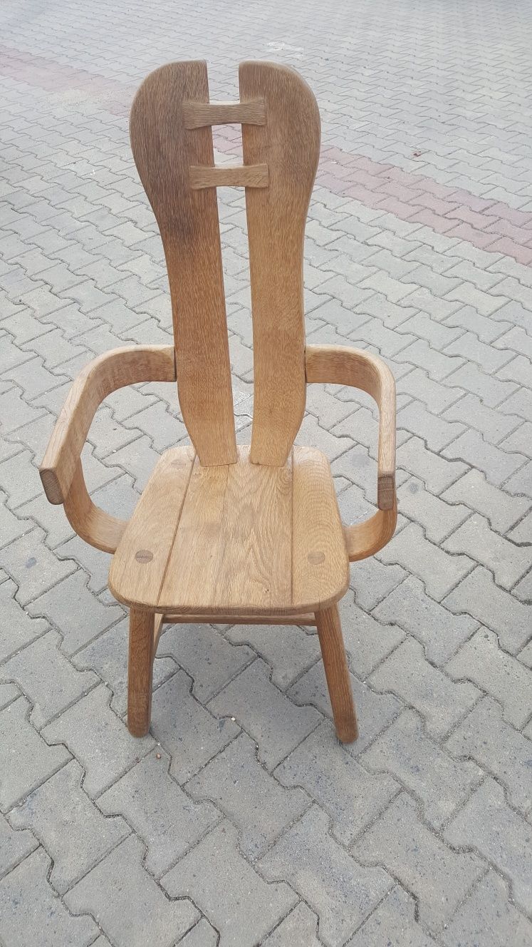 Krzesło PRL Belgia fotel brutalistyczny De Puydt lata 70-te