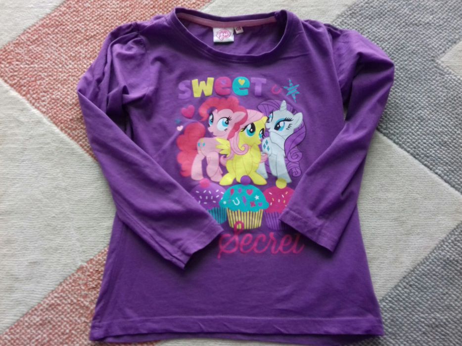 Paczka dżinsy H&M bluza bluzka My little pony kapcie 5.10.15 128cm 7/8