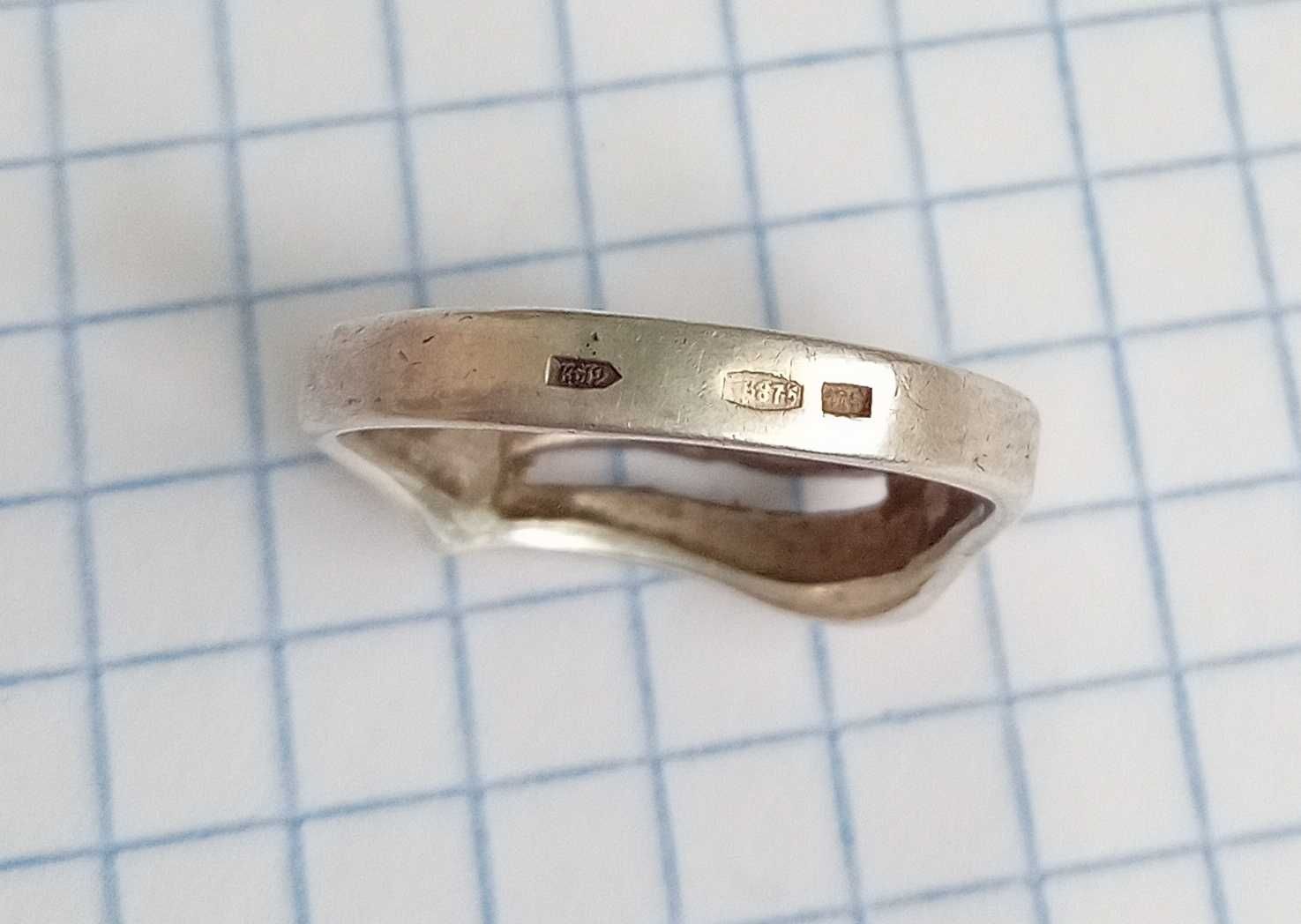 Кольцо кільце із золотою накладкою і камнями, Срібло 925
