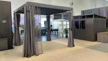 Pergola aluminiowa 3x3 z lamelowym dachem i zasłonami bocznymi