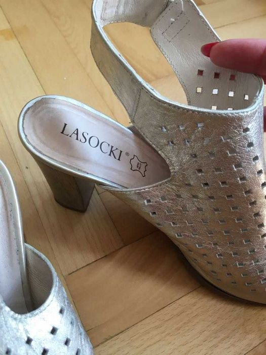 Złote sandały na słupku, Lasocki, rozm 39