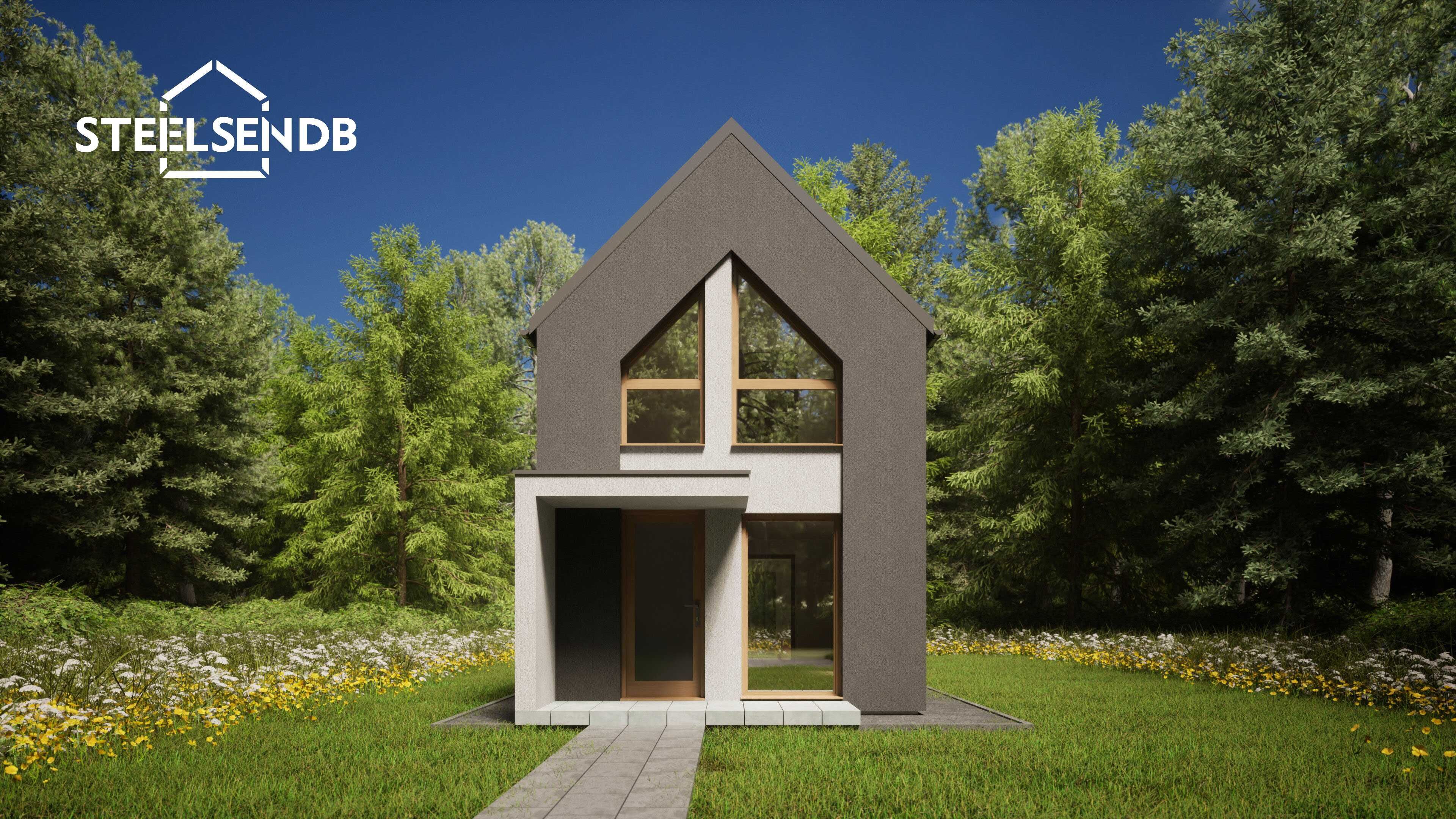 Domek całoroczny STODOŁA na konstrukcji stalowej 47,4m2