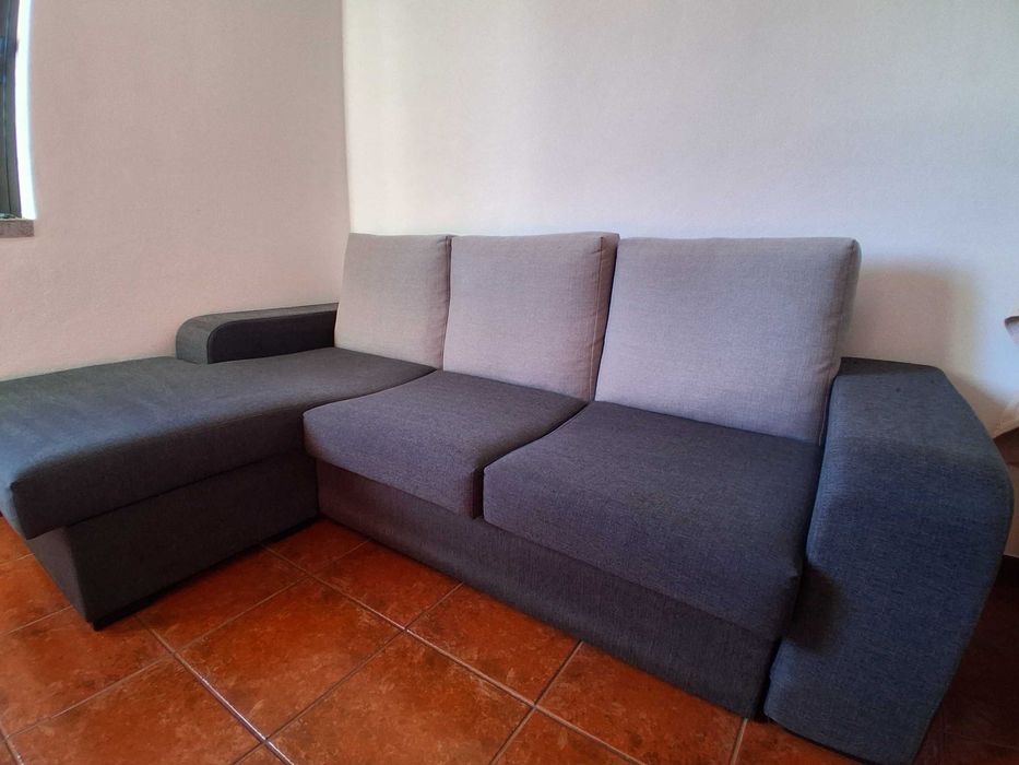 Sofá de 3 lugares com chaise longue