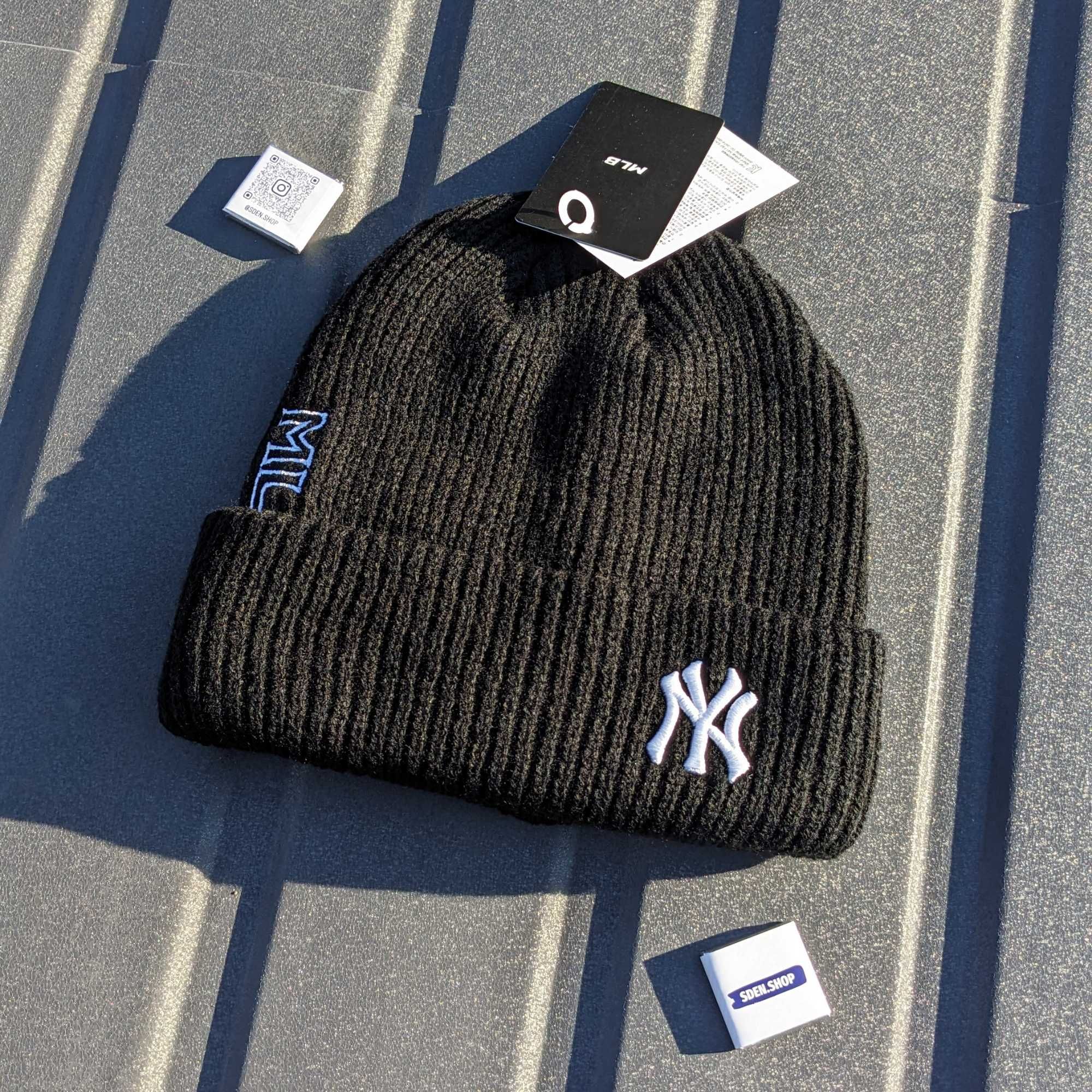 Шапки New Era, New York, чоловіча шапка MLB, чорна зимова шапка new er