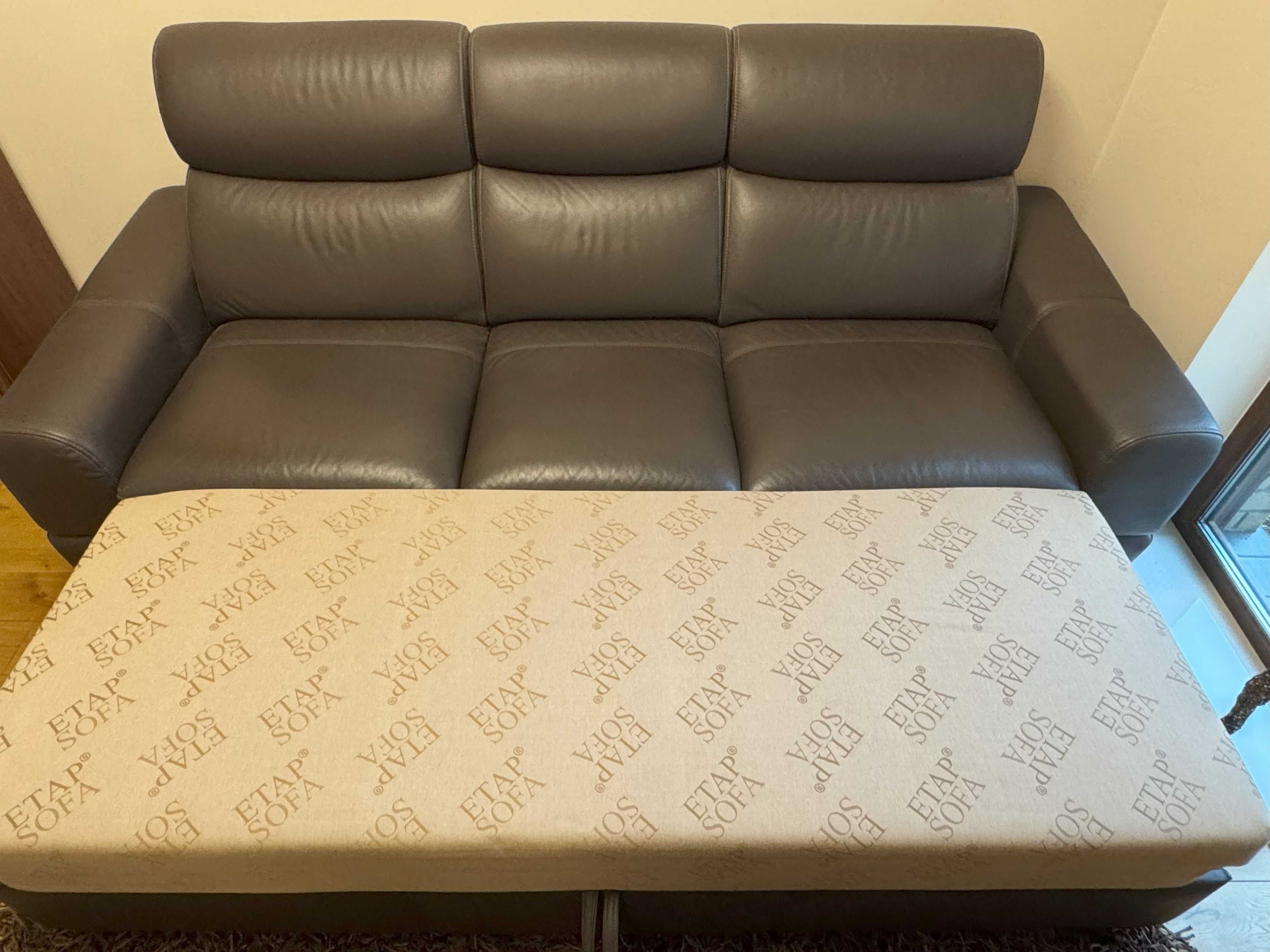 Sofa skórzana 3 osobowa z funkcją spania Etap Sofa