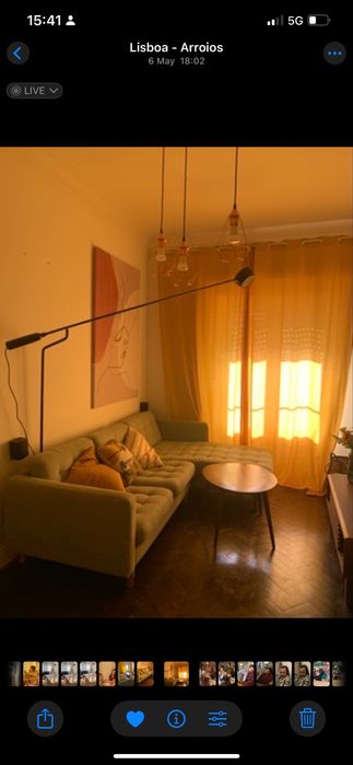 Sofá IKEA Landskrona Verde com Chaise Longue