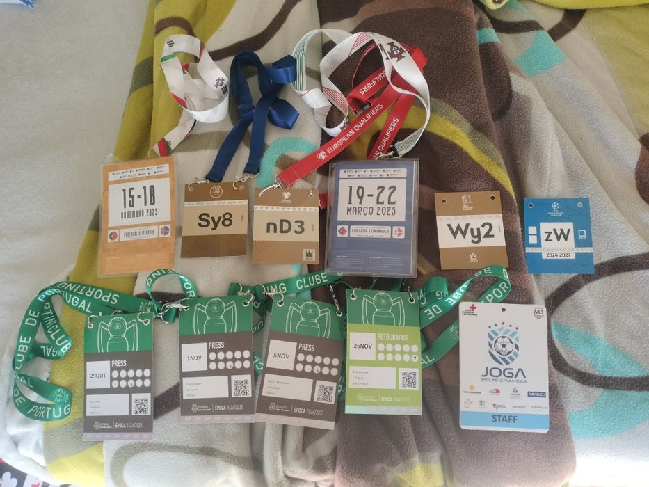 Várias Credenciais SCP, UEFA e FPF