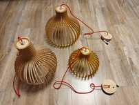 Lampy drewniane 3szt loft