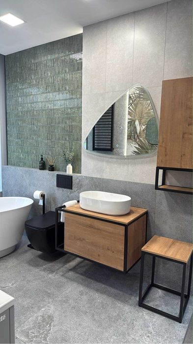 Szafka 60 cm lazienkowa z blatem umywalka do kompletowania ROCA