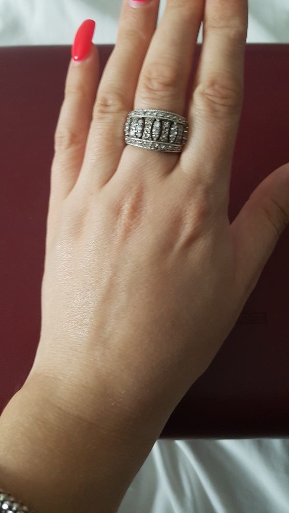 Apart gruby pierścień srebro srebrny pierścionek cyrkonie