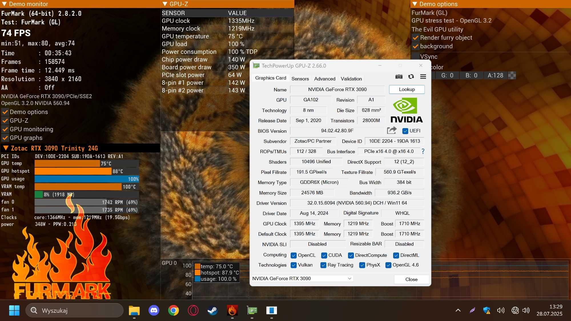 Karta graficzna RTX 3090 24GB ZOTAC TRINITY OC