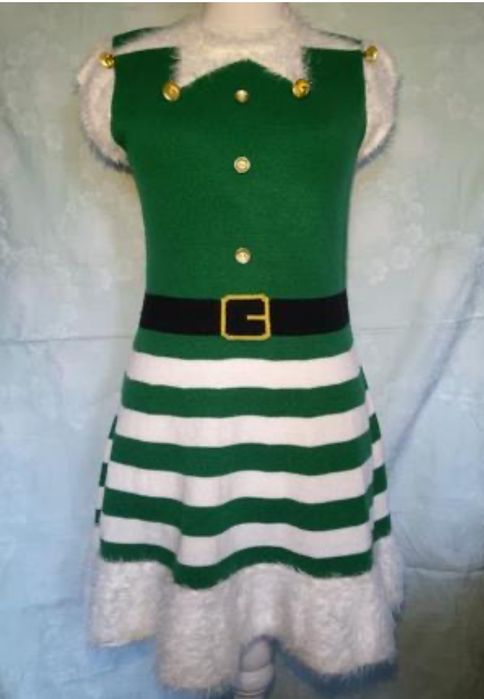 Новорічна сукня L. Тематичне плаття Ельфійки, помічниці санти. Санта