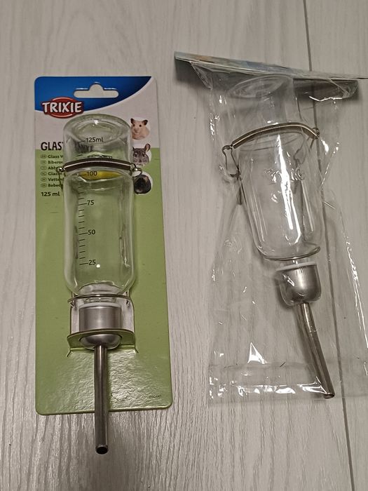 Butelka szklana poidło Trixie dla gryzoni 125ml + plastikowa butelka G