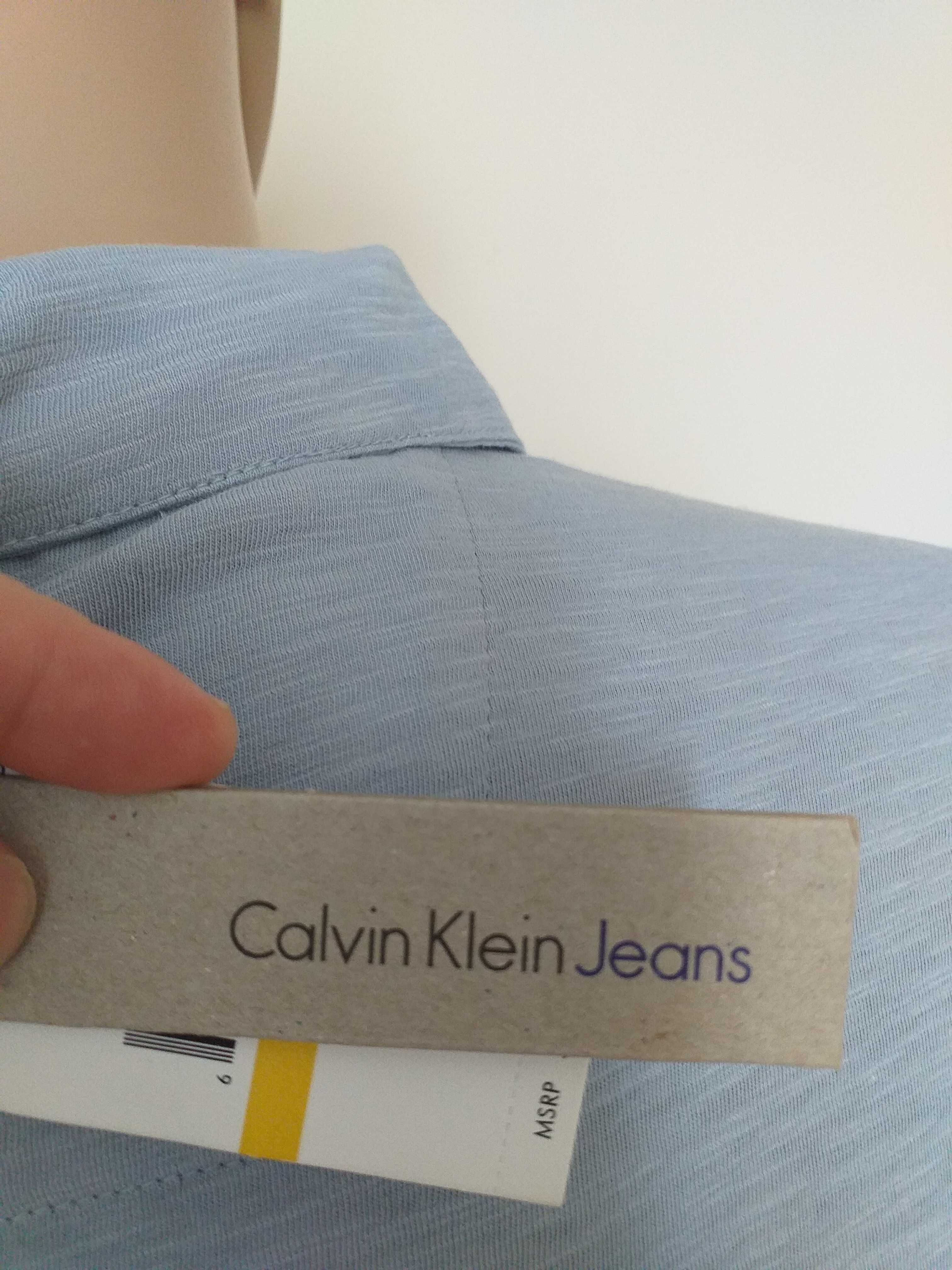 Koszulka polo męska Calvin Klein M bladoniebieska