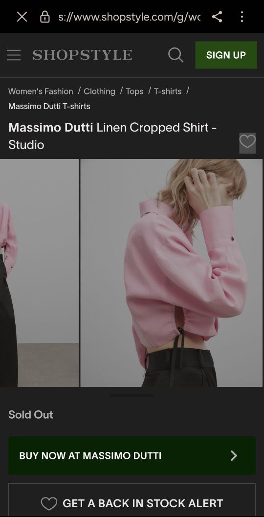 Комплект Massimo Dutti Рубашка і кроп топ блуза
