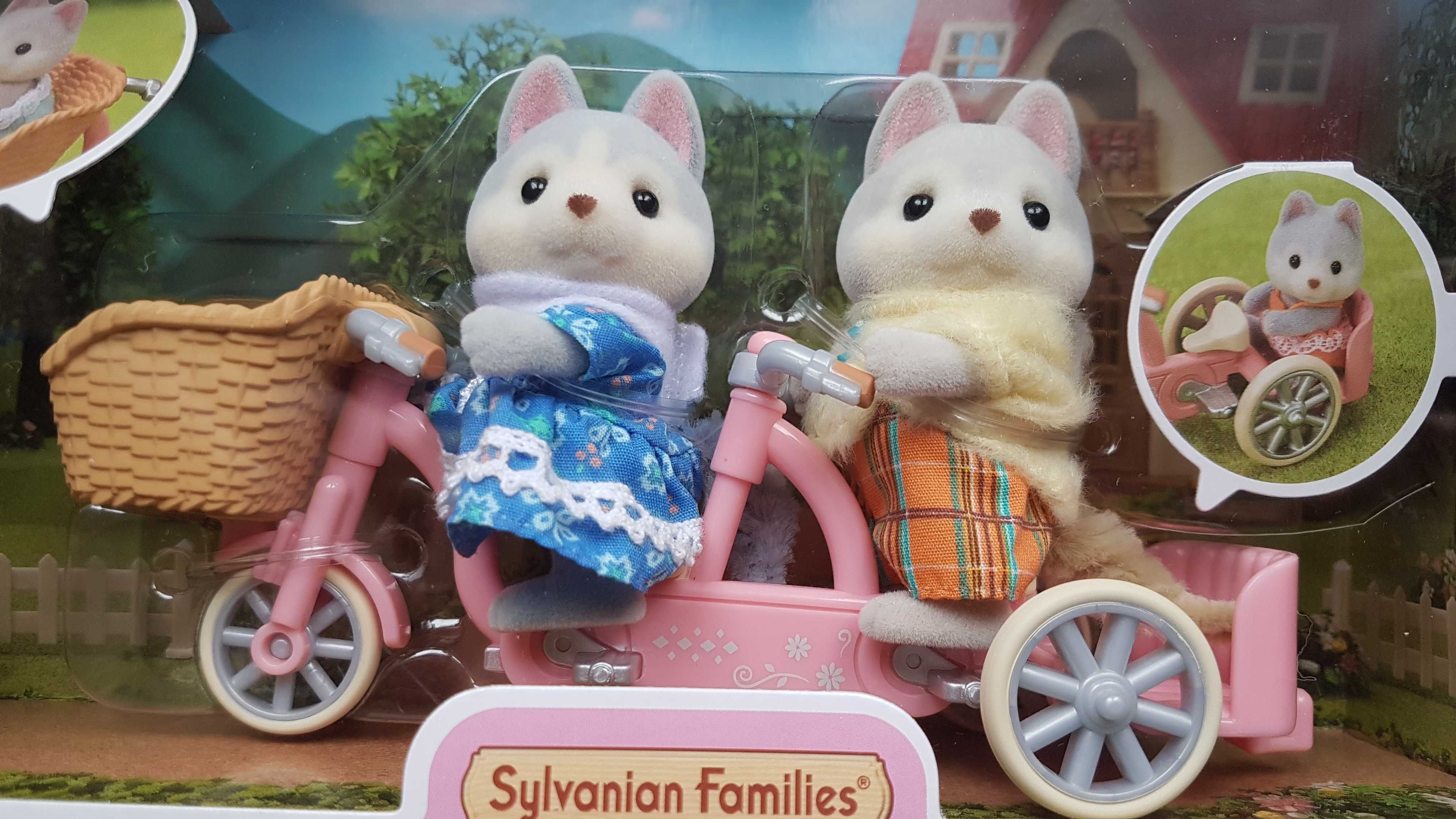 Sylvanian Families "Pieski Husky na rowerze" -NOWA -NAJTANIEJ na RYNKU
