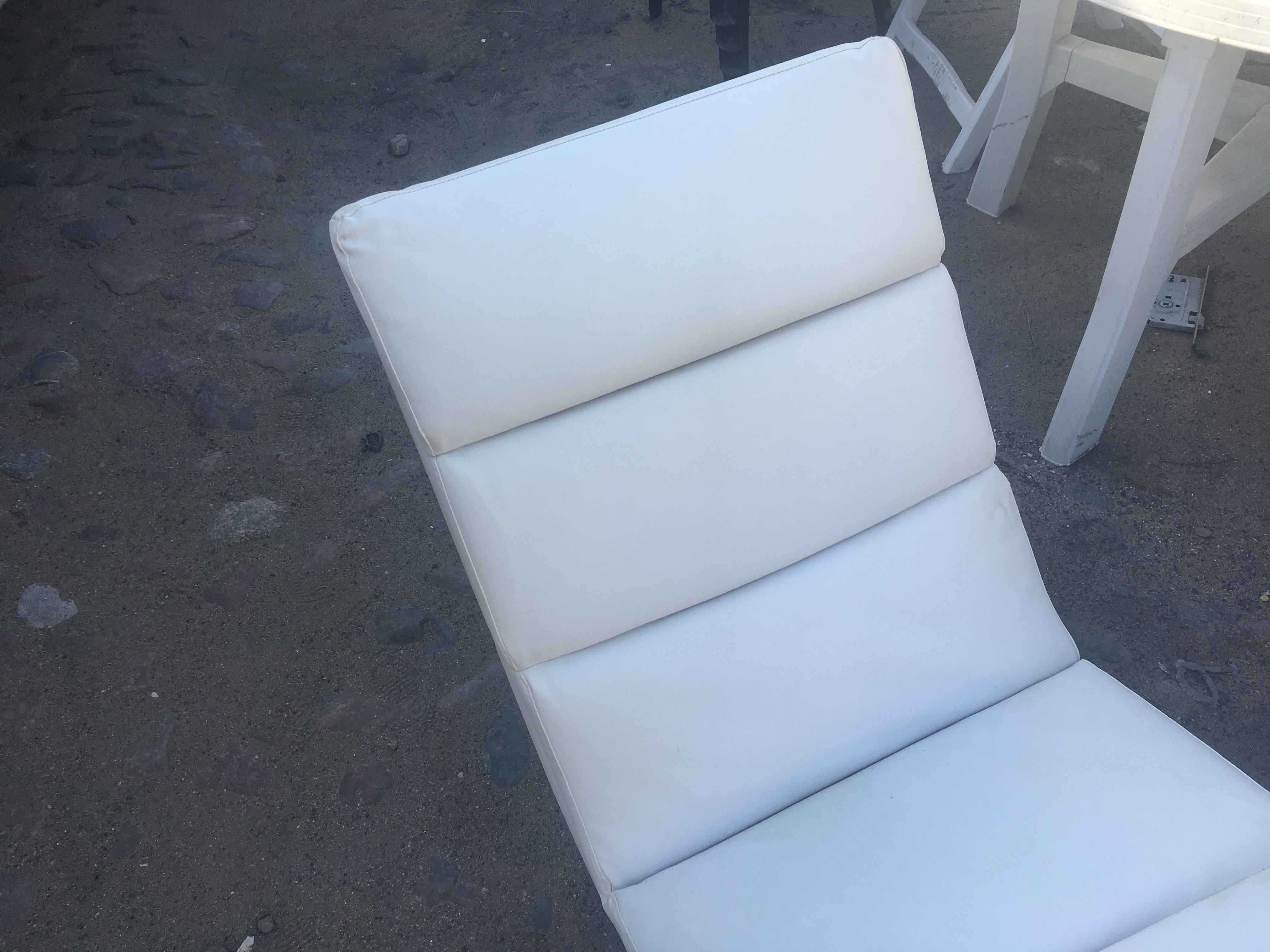 Szezlong fotel leżak  biały eko skóra biały, sztuczna skóra