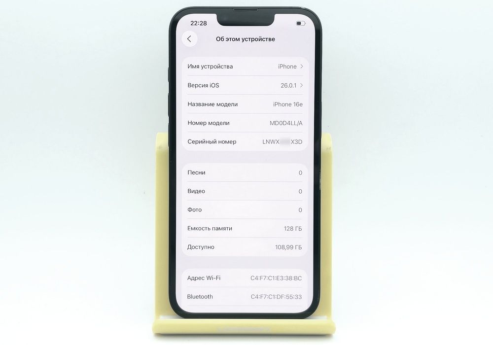 iPhone 16e 128GB Black (A3212) АКБ 100% / USA НЕВЕРЛОК айфон