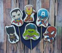 украшения для торта  Супергерои, пряничные топперы с героями Марвел