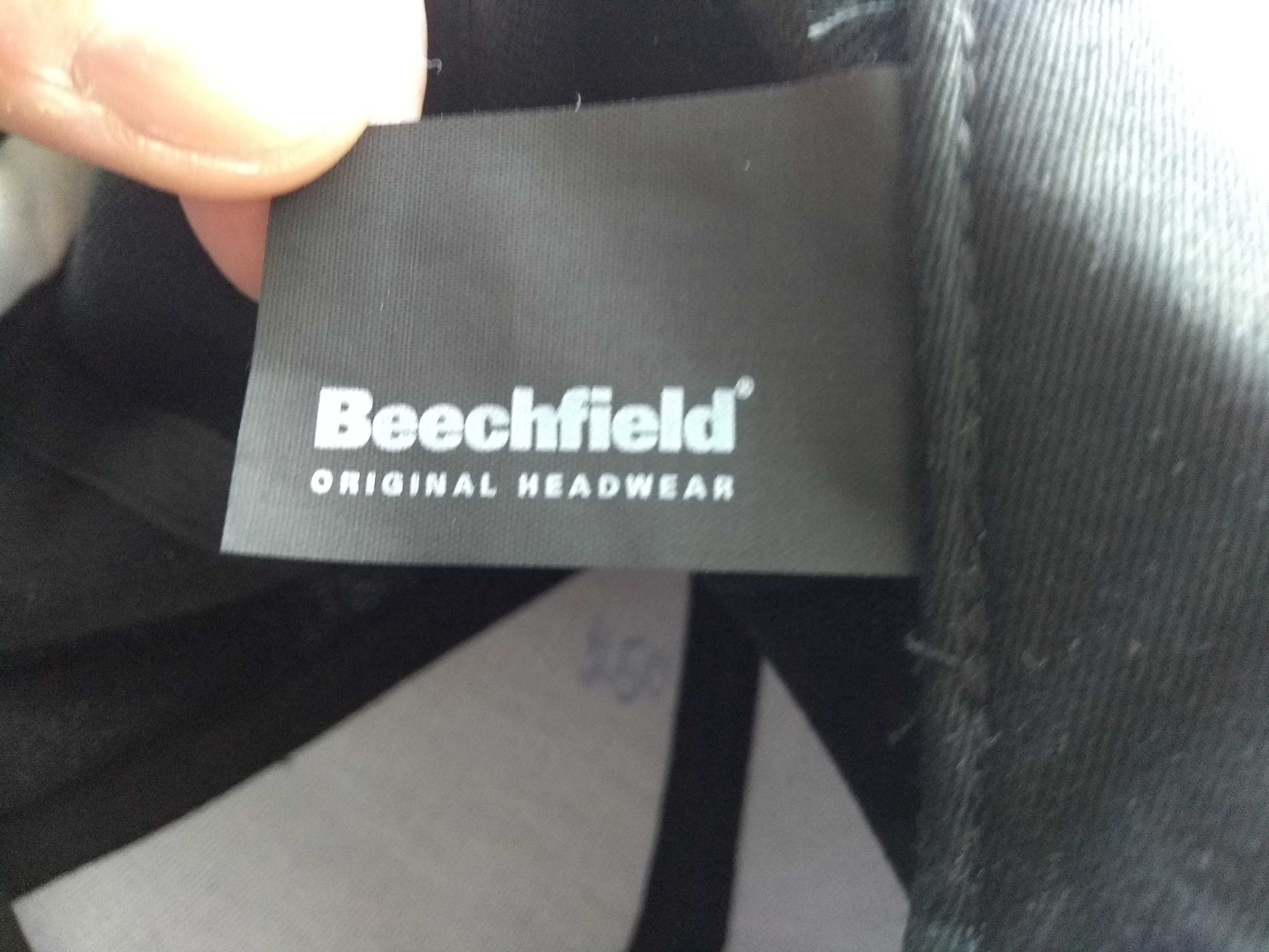 Кепка, бейсболка Beechfield чорна з зеленим козирьком RESC. snapback