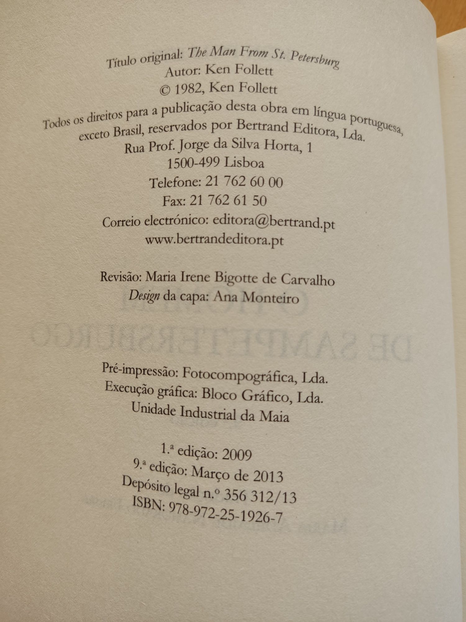 Livro O homem de Sampetesburgo de Ken Follett