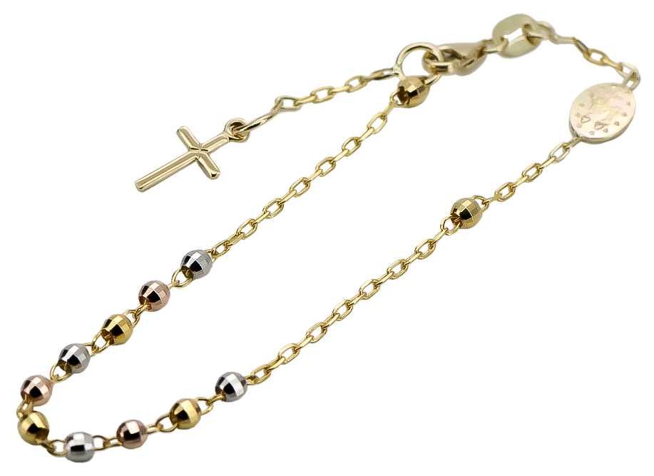 Złota bransoletka różaniec "Dolce Gab" 14k diament rbc001ywr Poznań