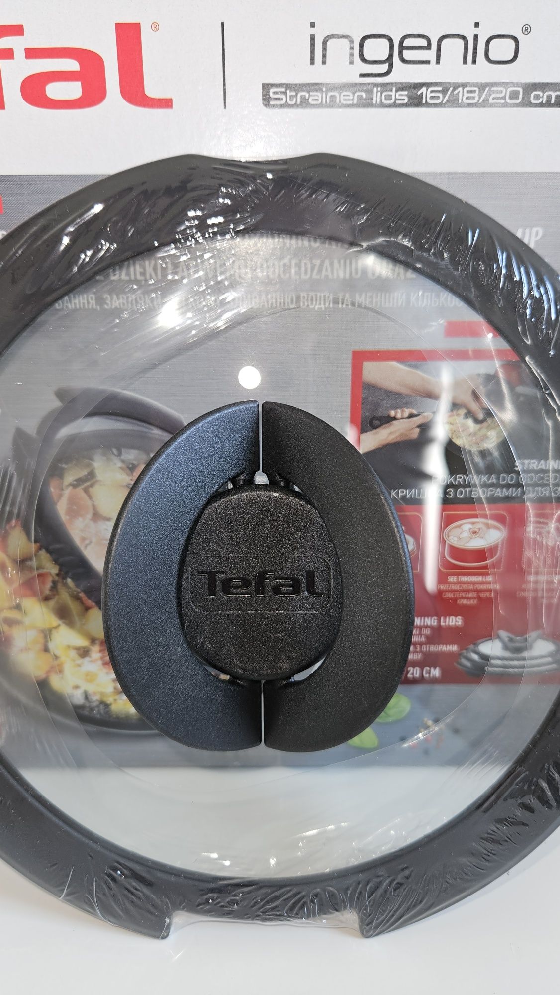szklana pokrywka 18 cm Tefal Ingenio odcedzanie