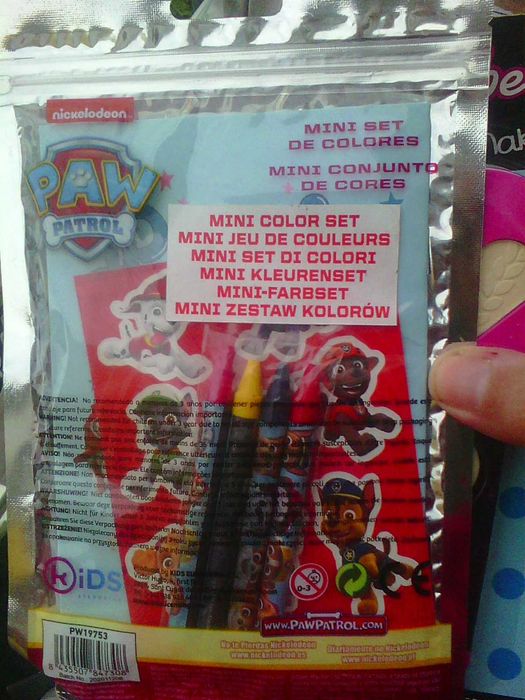 paw patrol mini cores conjunto lápis cera e cromos selado fabrica