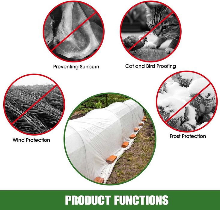 Ochrona roślin przed mrozem, osłona ogrodowa 3 × 15 m, 17 g/m2