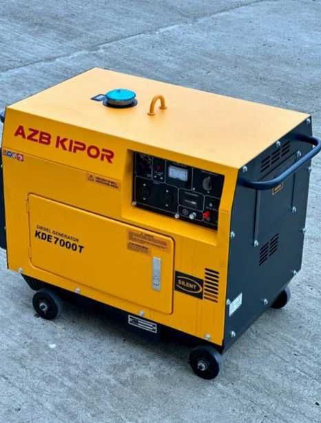 генератор 5 кв дизельний Kipor 7000T електростарт в кожухе мідь якість