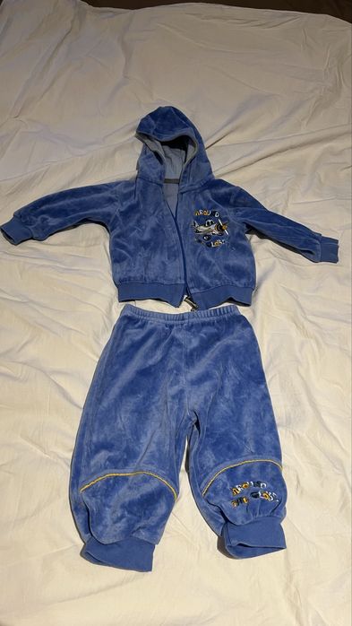 Dres welur plusz niebieski 74 80