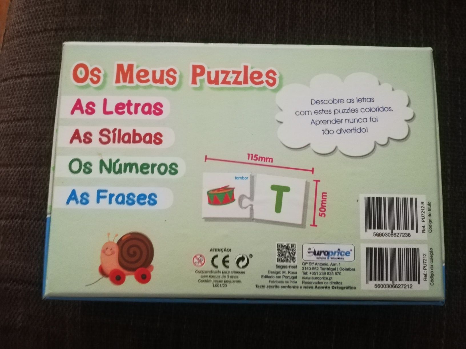 Conjunto de puzzles Letras e frases