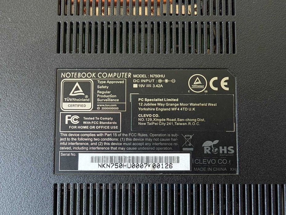 Clevo N750HU 15,6" Intel i5 2,5GHz 16GB RAM