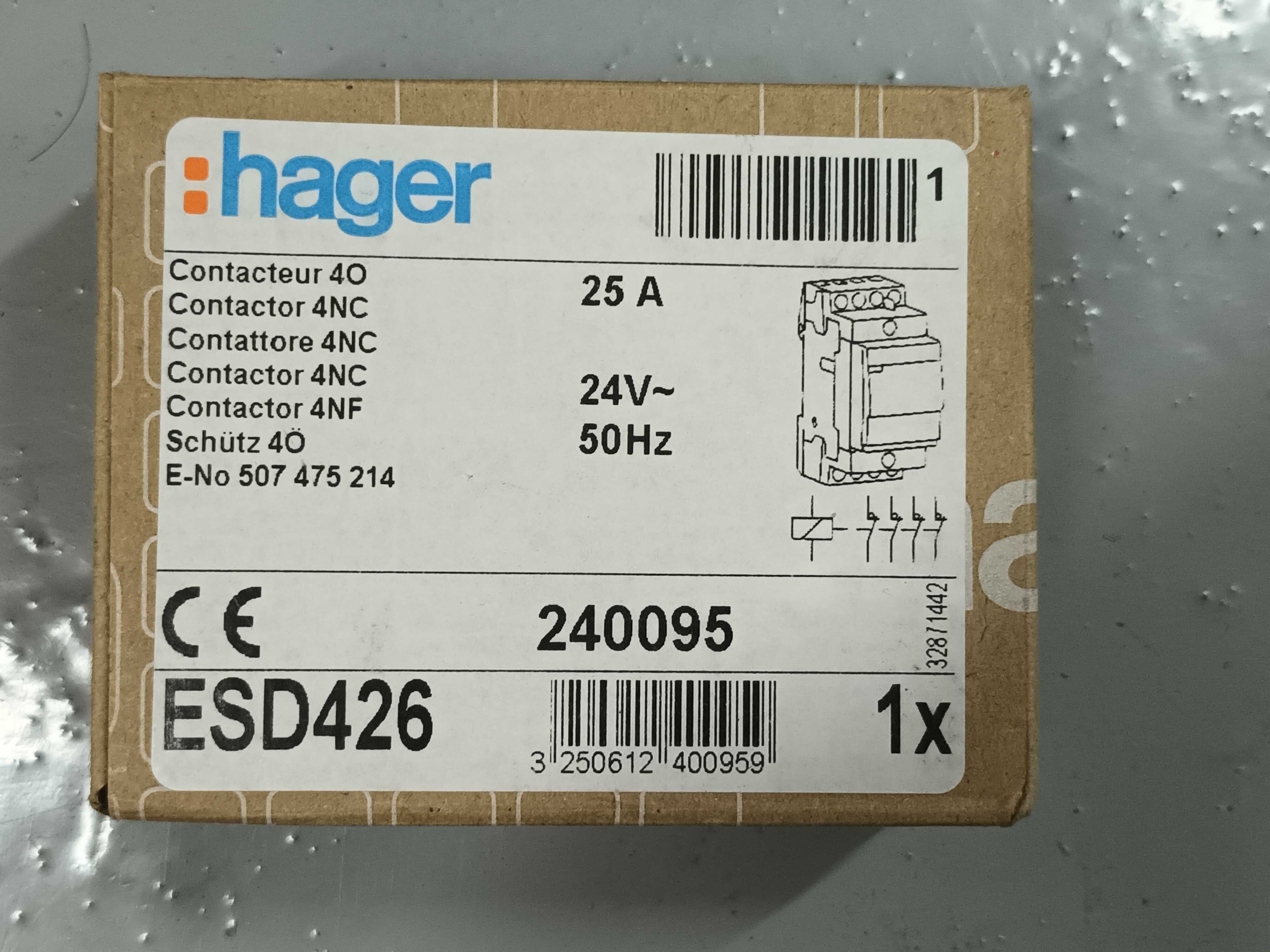 Contactor Hager ESD226 / ESC226 / ESD241 / ESC425 / ESD426