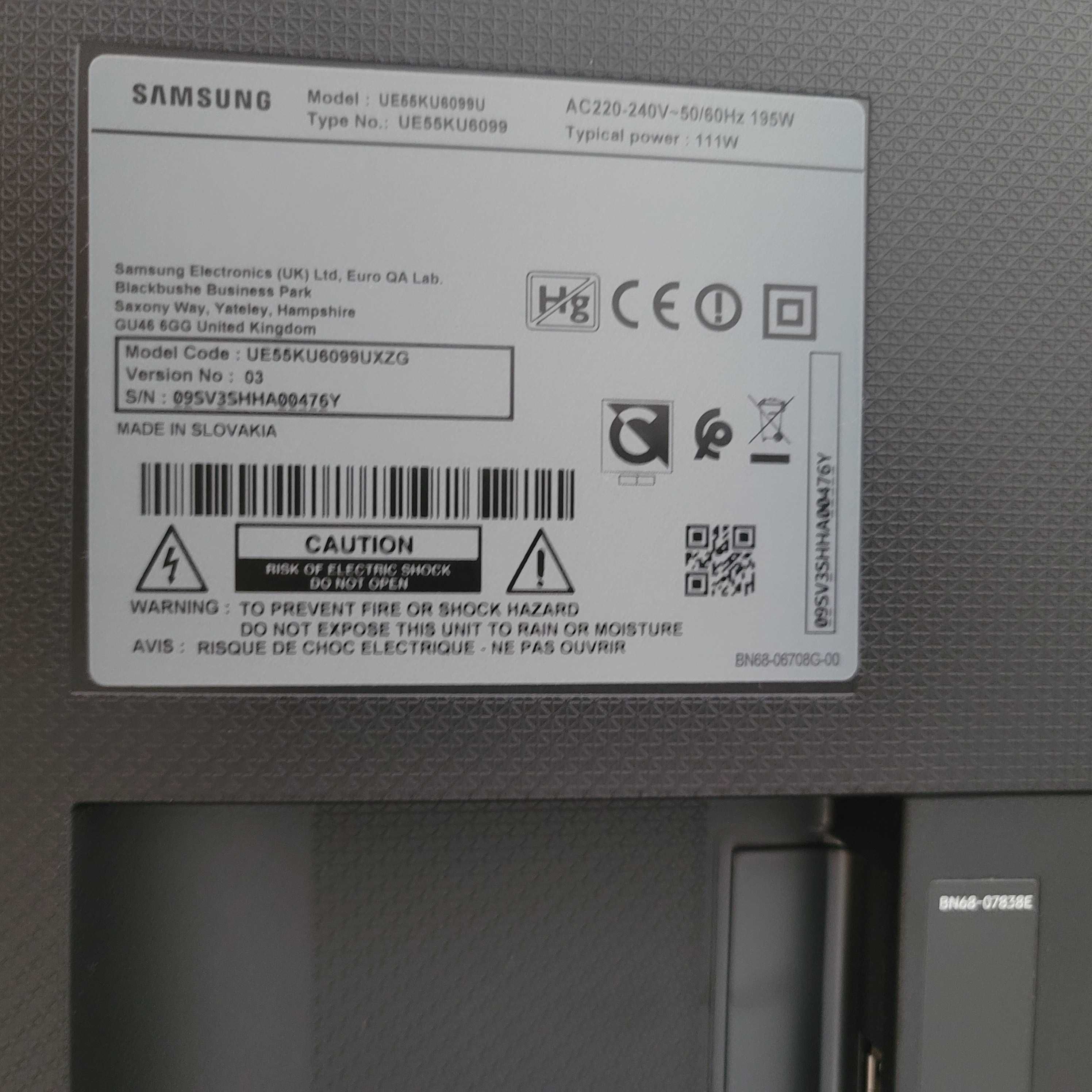 Samsung 55" Flat UHD TV KU6099  (Smart TV)