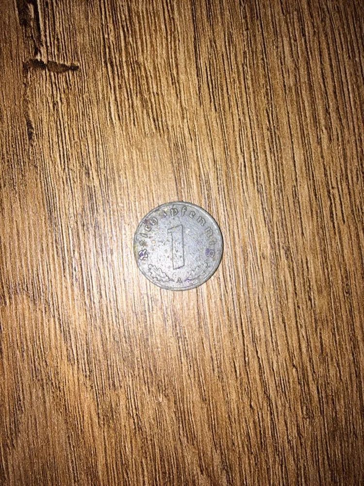 Moneta bilon 1 Reichspfennig fening 1941 trzecia rzesza swastyka