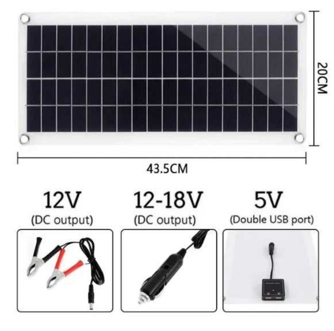 Якісна гнучка сонячна панель 20Вт, 435х200х2.5 мм. Напруги 18, 12, 5В