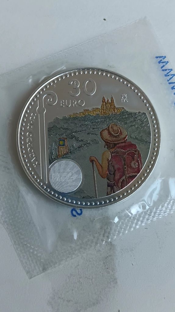 Moedas de 30 euros de prata 925. Espanha