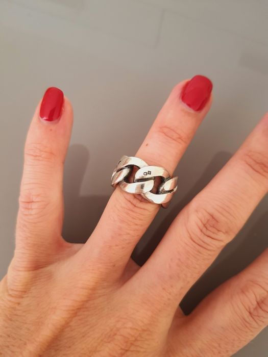 Anel de prata maciço