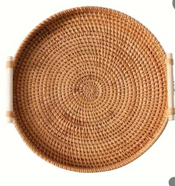 Taca do serwowania rattanowa ręcznie tkana