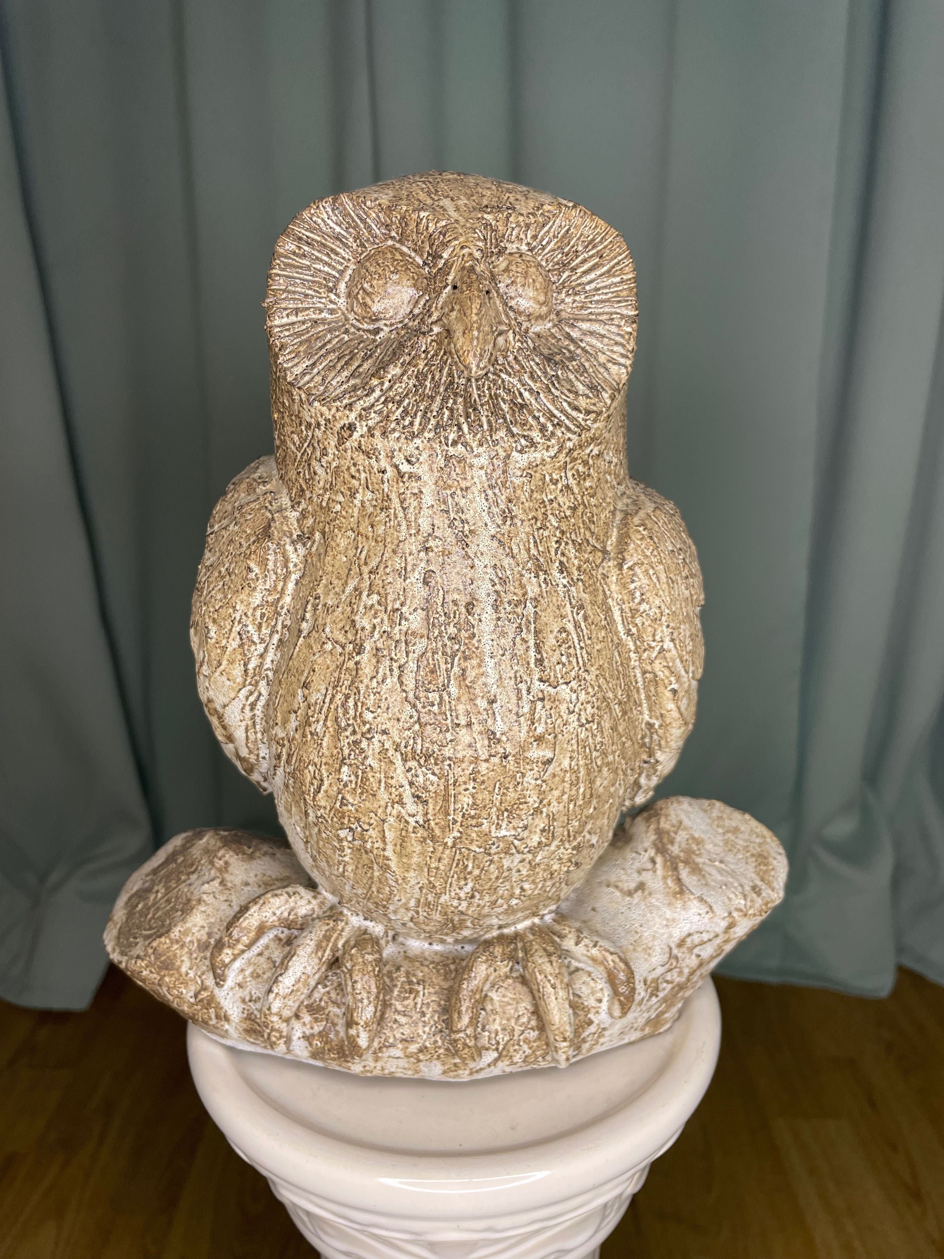 Wielka, ciężka ceramiczna sowa. Zdobienie Fat Lava, piękny okaz!