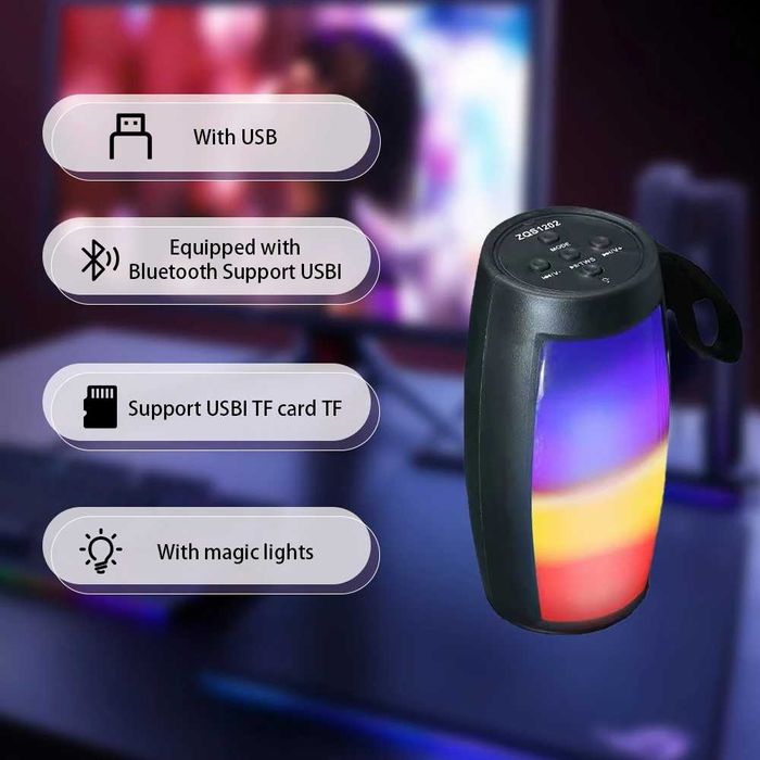Портативна Bluetooth колонка з підсвічуванням ZQS1202