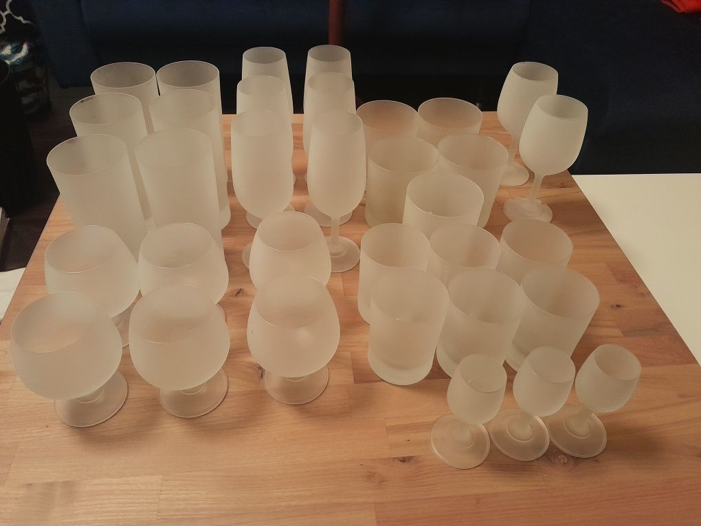 Kieliszki szklane mleczne 34 szt Krosno Koniak drink szampan